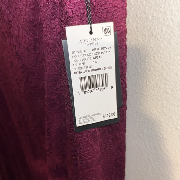 NWT Adrianna Papell Rosa Lace Trumpet Dress size 16 - Picture 6 of 8